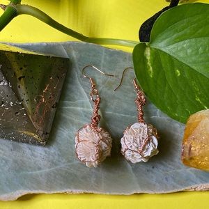 Desert Rose Selenite Earrings